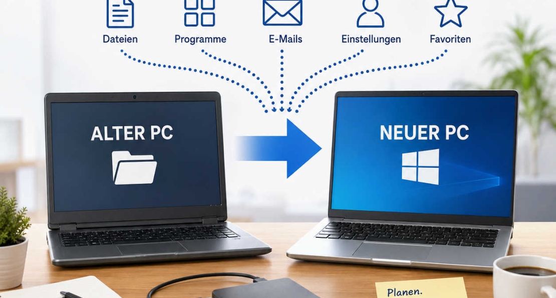 Neuer Computer: Wie bekomme ich meine Daten, Programme und E-Mails auf den neuen PC?